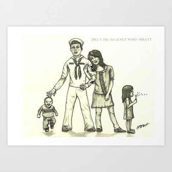 Military Family Art Print