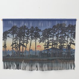 Hasui Kawase, Sunset At Ichinokura, Ikegami - Vintage Japanese Woodblock Print Art Wall Hanging