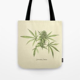 Vintage botanical print - Cannabis Tote Bag