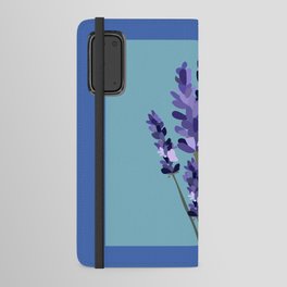 Floral Lavender Bouquet Design Pattern on Turquoise and Blue Android Wallet Case