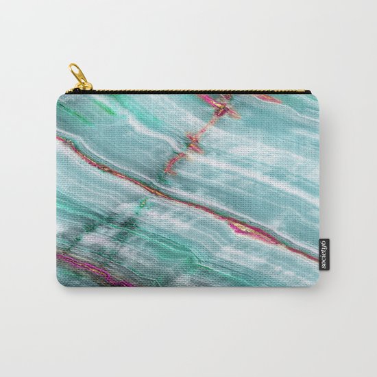 Jade Mint Marble Paint Abstract Carry-All Pouch