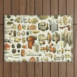 Mushrooms 2 by Adolphe Millot Outdoor Rug