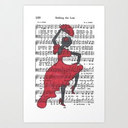 Flamenco Dancer on Music Art Print