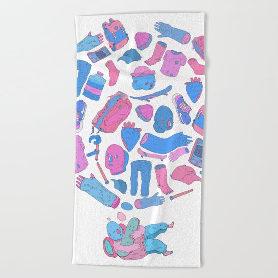 dream about skateboad! Beach Towel