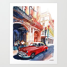 Hotel in Havana Art Print