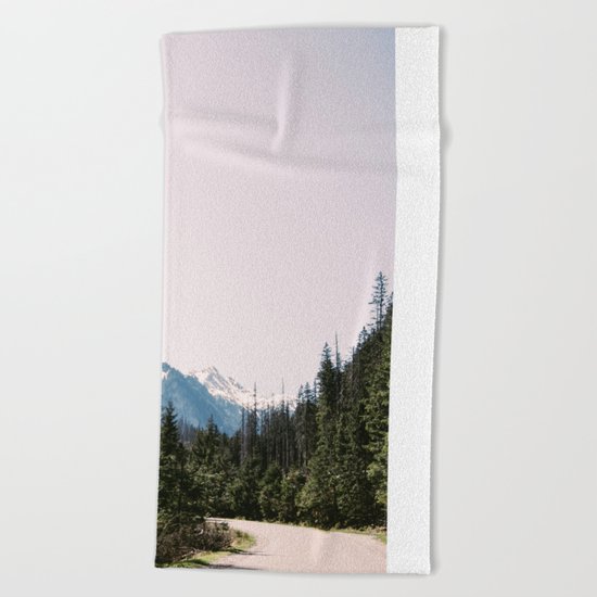 Mountain Landscape with Road Beach Towel