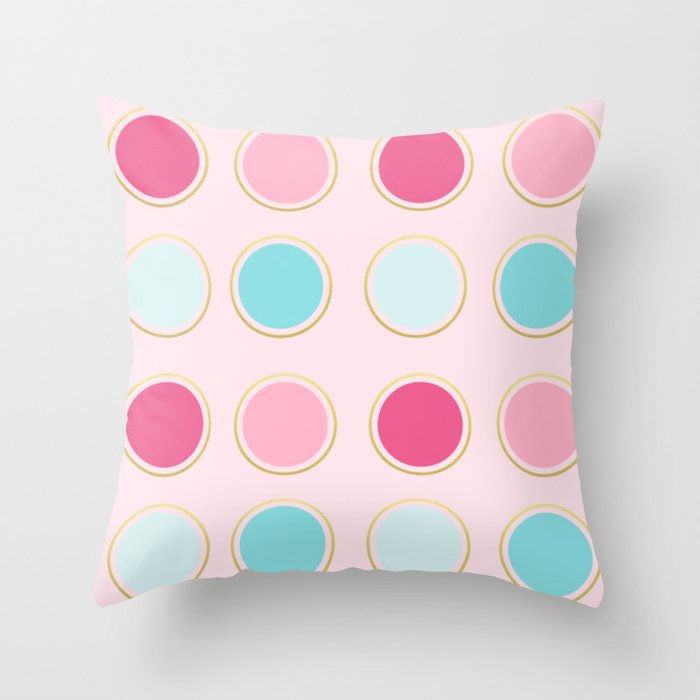Teal and pink throw outlet pillows