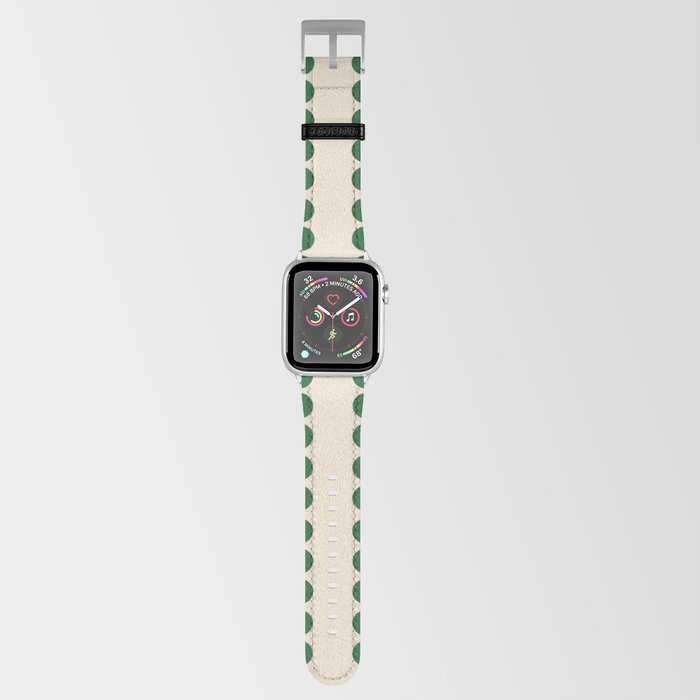 Green geometric mid century retro plant pattern Apple Watch Band