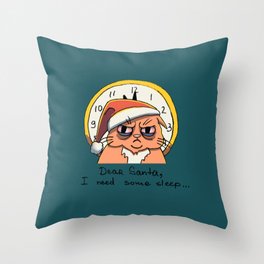 Christmas Cat - Dear Santa Throw Pillow