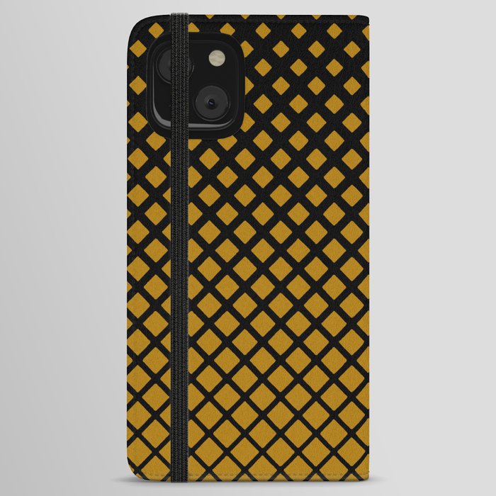 gold and black line design iPhone Wallet Case
