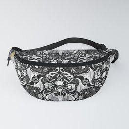 Bats And Beasts - Black and White Fanny Pack