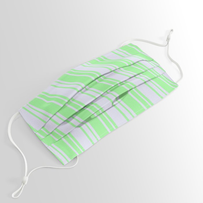Green & Lavender Colored Striped/Lined Pattern Face Mask