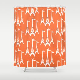 Mid Century Modern Giraffe Pattern 221 Orange Duschvorhang