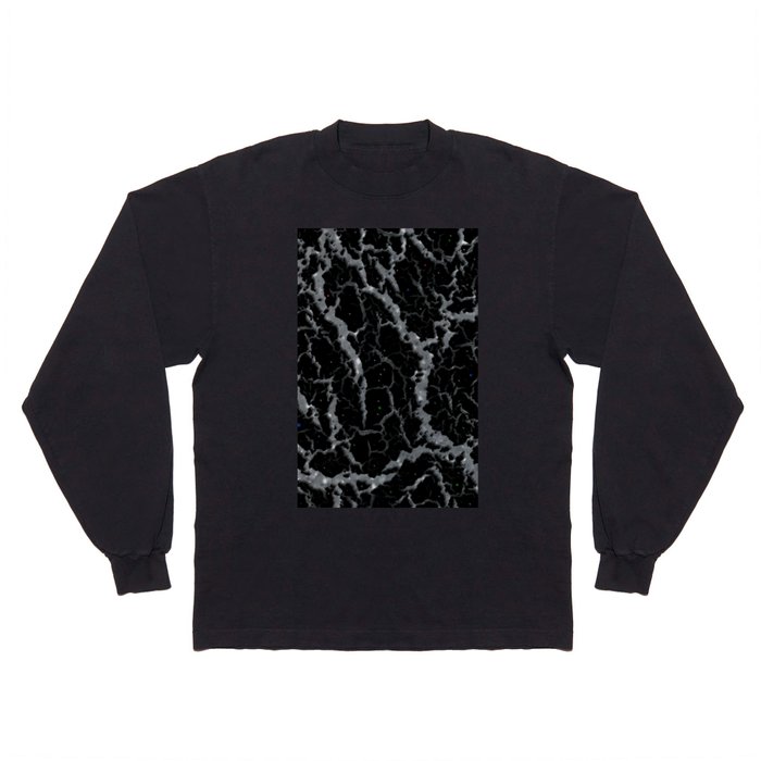 Cracked Space Lava - Glitter Silver Long Sleeve T Shirt
