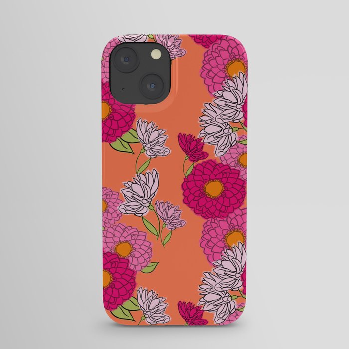 Retro Mums Floral Mid-Century Modern Wallpaper Melba iPhone Case