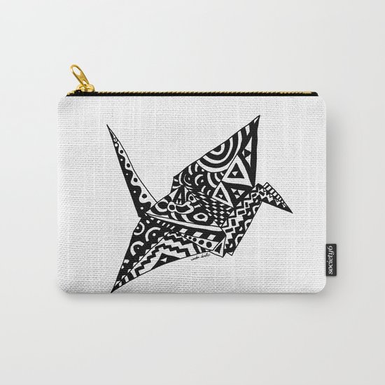 Paper Crane Bird Origami Doodle Carry-All Pouch