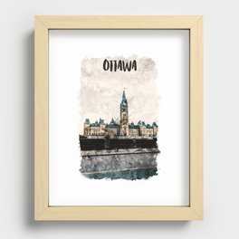 Ottawa Canada city watercolor Recessed Framed Print