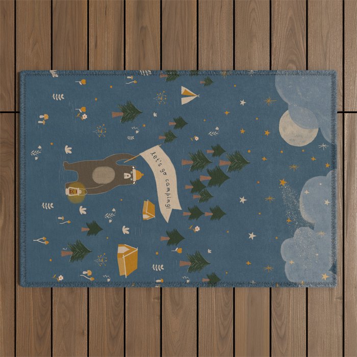 Let's go camping! Outdoor Rug