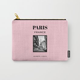 Paris Art Print Paris Poster Pastel Pink Fashion Art Modern Travel Print Eiffel Tower Photography Carry-All Pouch