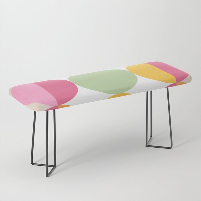 Colourful Dots and Square - Geometric Summer Bench