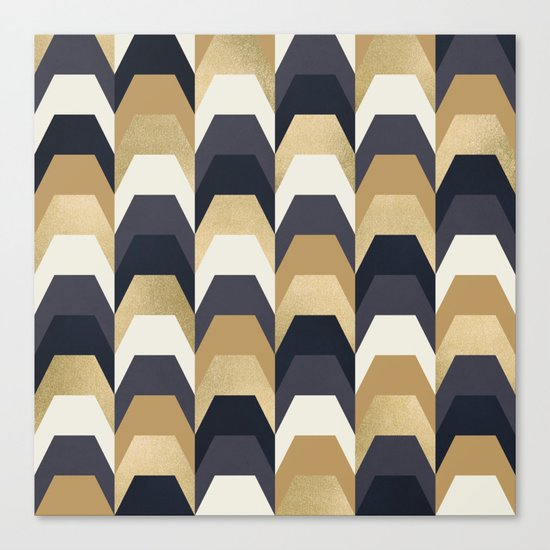 Stacks of Gold and Navy Canvas Print