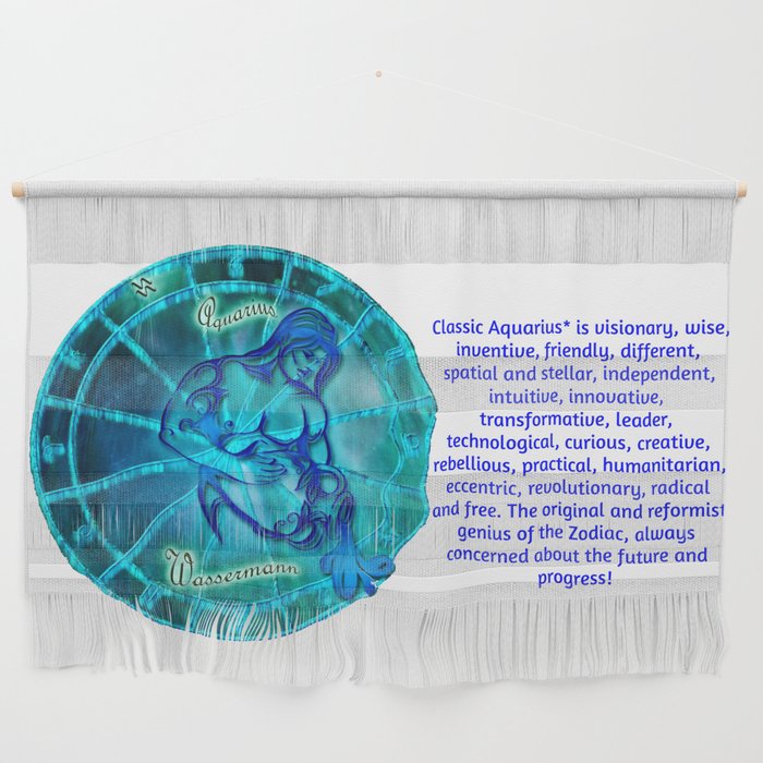 Horoscope Aquarius Zodiac Astrology Signs T-Shirt Wall Hanging