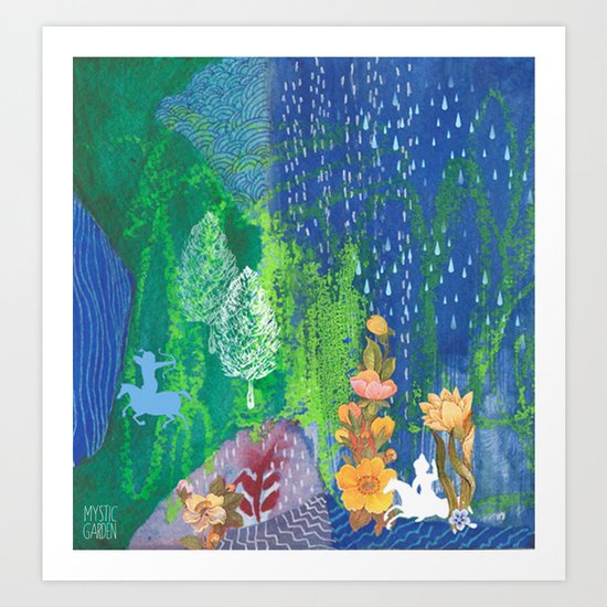 Moonrise Garden No1 Art Print