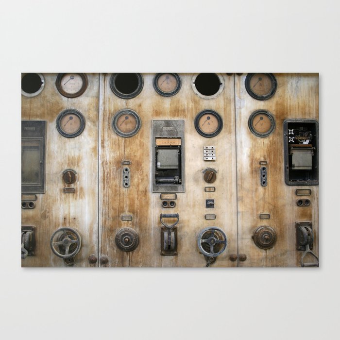 Steampunk Urban Photography Abandoned Factory Industrial Machine Rust Canvas Print