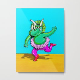 Sugarplum Triceratops Metal Print | Dancer, Digital, Dance, Dinosaur, Decorate Decoration, Cartoon, Home Decor, Ballet, Triceratops, Drawing 