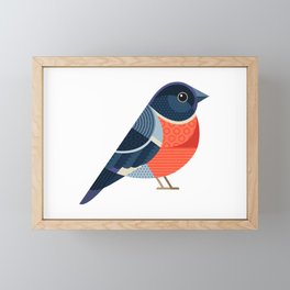 Funny Bullfinch. For Christmas decoration, posters, banners, sales and other winter events.  Framed Mini Art Print