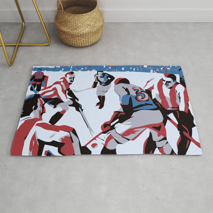 Retro Ice Hockey Rug by Society6