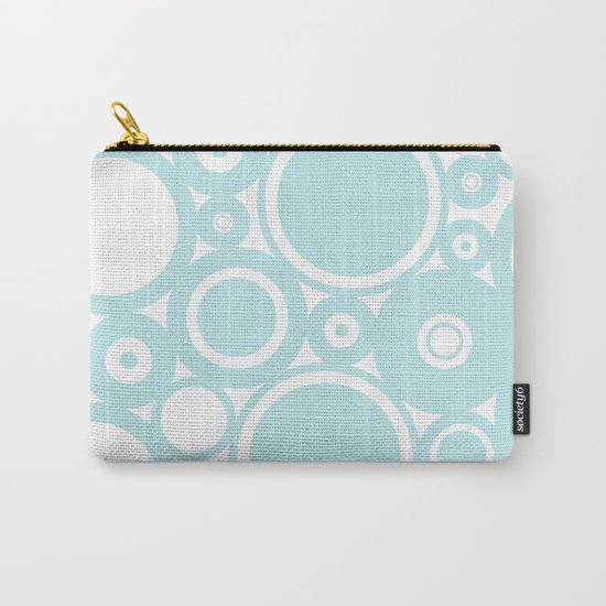 Blue dots and circles - abstract patterns - aqua Carry-All Pouch