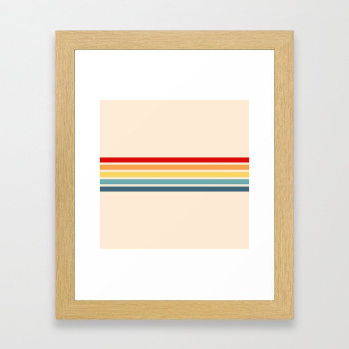 Takaakira - Classic Rainbow Retro Stripes Framed Art Print