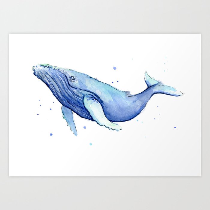 Humpback Whale Watercolor Art Print