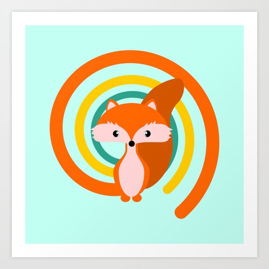 Cute fox Art Print