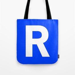 Letter R (White & Blue) Tote Bag
