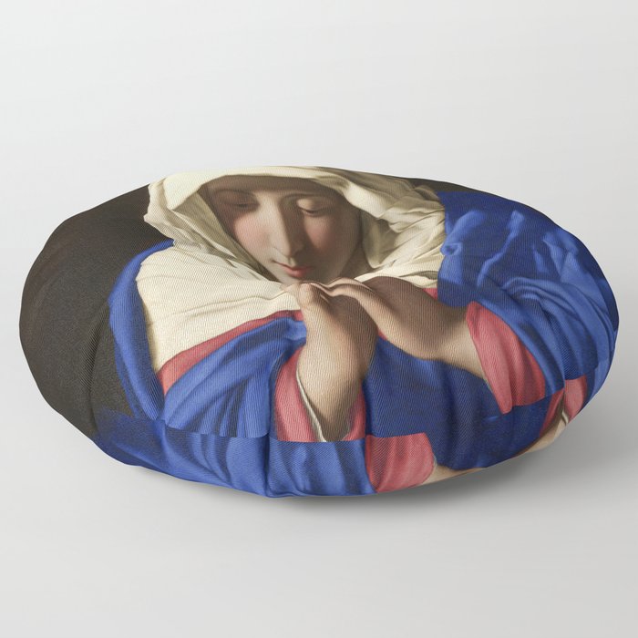 The Virgin in Prayer by Giovanni Sassoferrato (c. 1645) Floor Pillow
