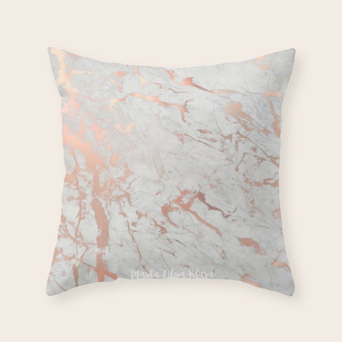 Rose gold marble Throw Pillow by Marta Olga Klara Society6