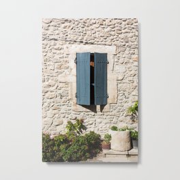 Summerly Wooden Window Shutters | Old House in France | Travel Photography | Metal Print