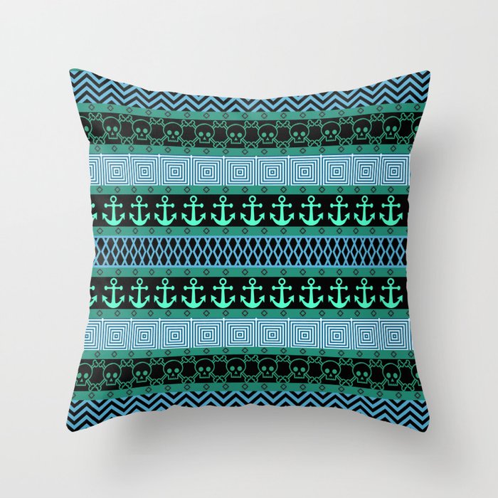 Geometric Pirates Throw Pillow by alicegosling | Society6