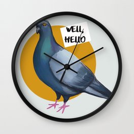 Pigeon Well hello trash dove Wall Clock