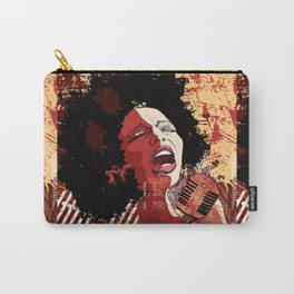 Music Jazz - afro american jazz singer on grunge background - illustration Carry-All Pouch