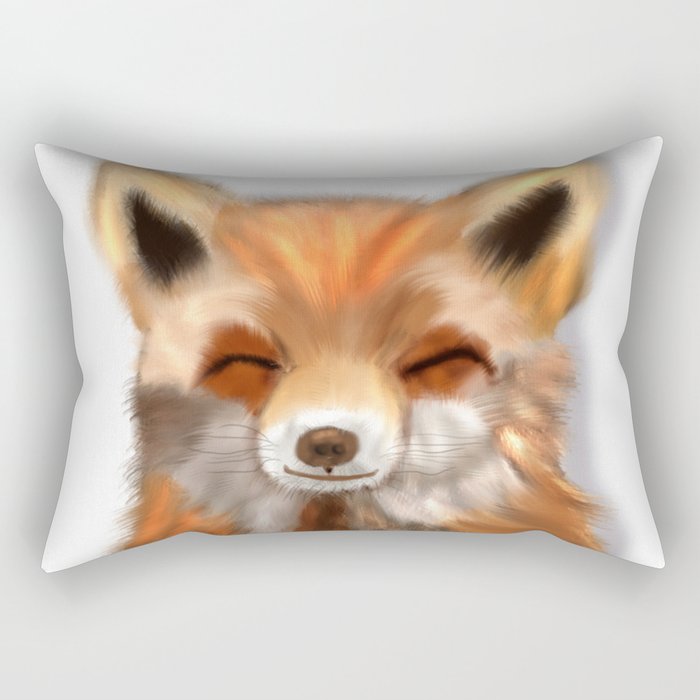 Happy Fox Rectangular Pillow