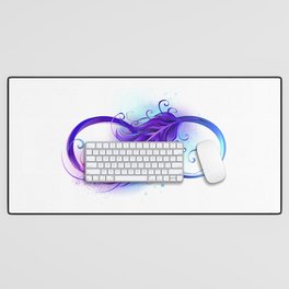 Infinity with Purple Feather Desk Mat
