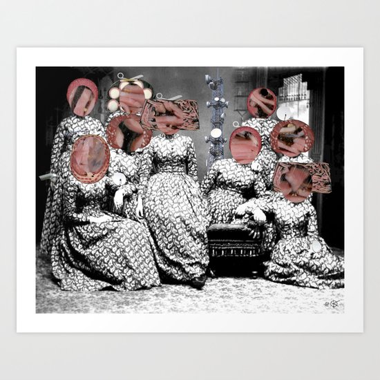 Women´s meating Collage Art Print