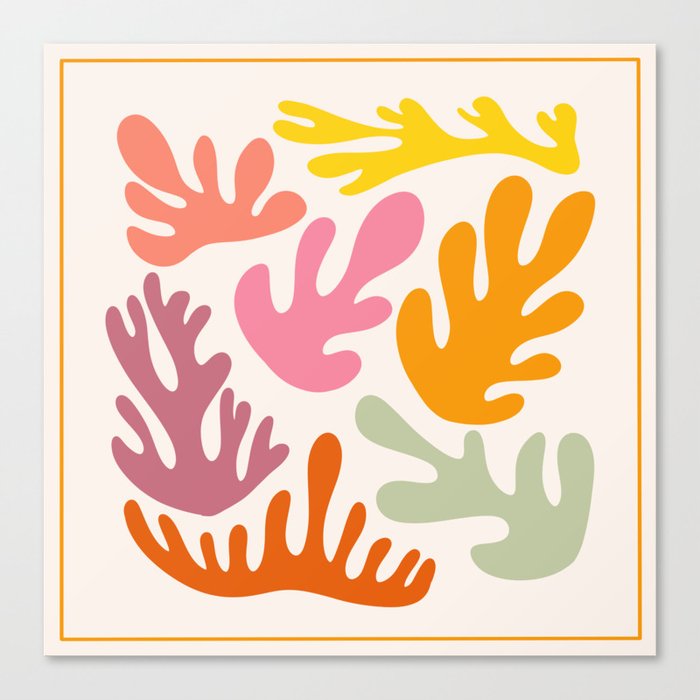 Candy Coral Matisse  Canvas Print