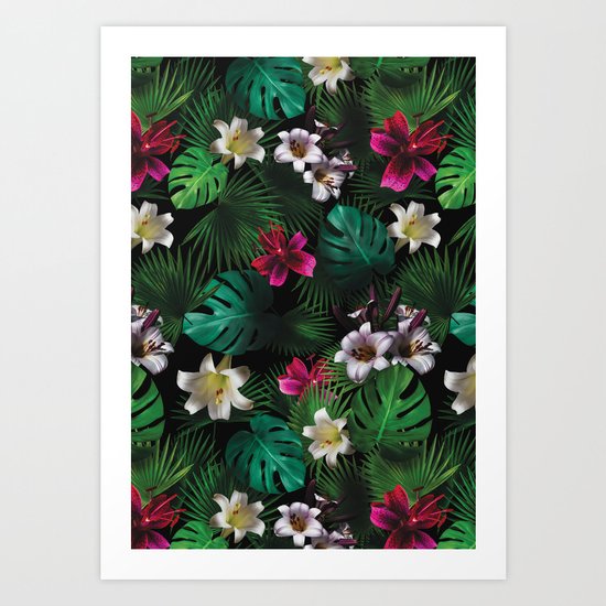 Tropical Night Garden Art Print