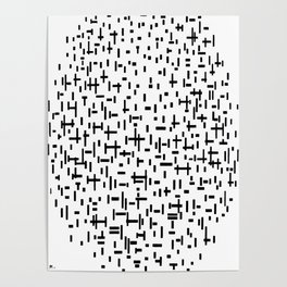 Piet Mondrian (Dutch,1872-1944) - Composition in Line, second state (Compositie in lijn tweede staat) - Date: 1917 - Style: De Stijl, Neoplasticism, Cubism, Geometric Abstraction - Oil on canvas - Digitally Enhanced Version (2000dpi)- Poster