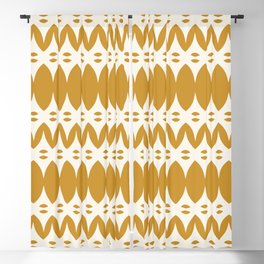 Icelandic Knit Geometric Pattern in Cream and Dark Mustard Blackout Curtain