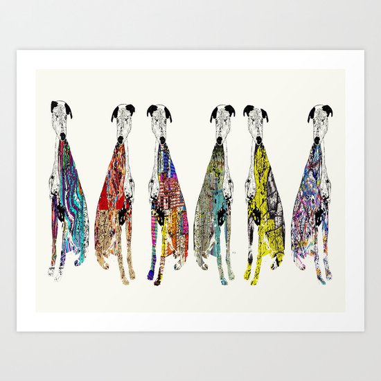 greyhound racers Art Print